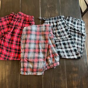 3-Pack Plaid Flannel Lounge pajamas - Red, Gray & Black XL
